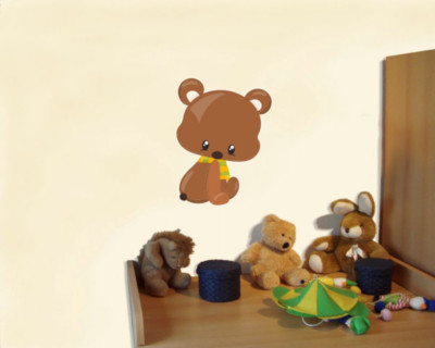 Samunshi Baby Bärchen Wandtattoo Wandaufkleber Kinderzimmer  6 Größen