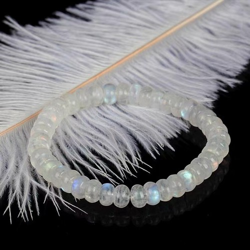 Natural Bkue Moonstone Crystal Clear Abacus Beads Healing Bracelet 9mm AAAAA - 第 3/5 張圖片