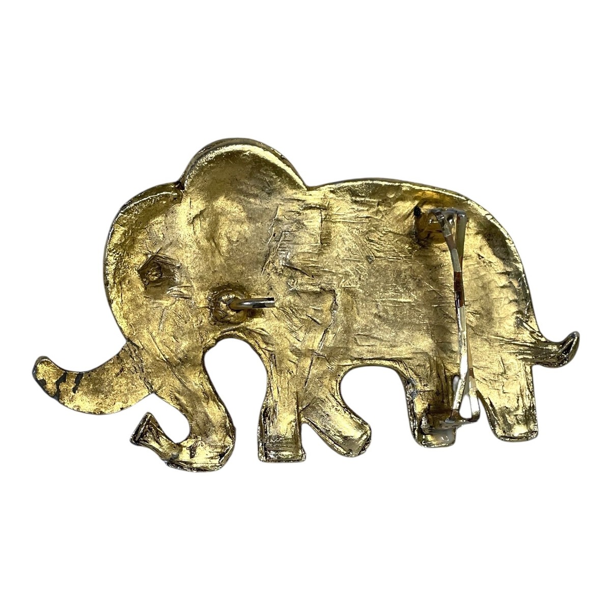 Vtg 70s Elephant Belt Buckle Gold BOHO Style Retro 5.5” Heavy Metal Large 80s David Webb 18K Gold Elephant Belt Buckle main image 3