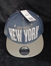 E-Flag New York/New York Leather Baseball Cap Strap Back One-Size