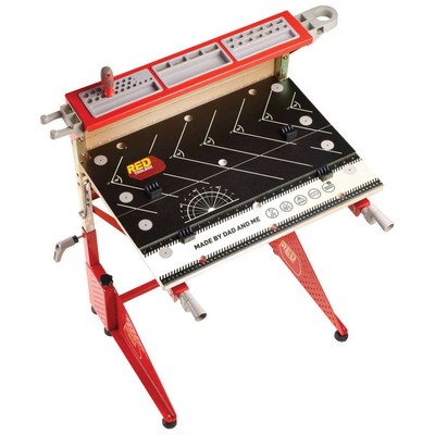 Red Toolbox Kids Woodwork Bench Genuine Child Size Real Workbench