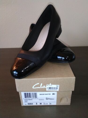 Clarks Juliet Monte Slip-On Flats Black Women's Shoes Size 8M NIB COMFY