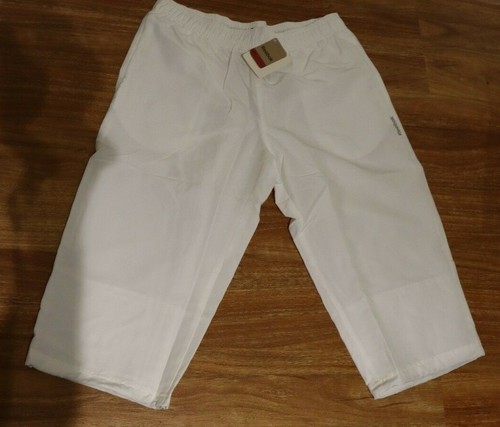 NEW REEBOK WHITE MENS ELASTICISED LONG SHORTS SIZE XSMALL, SMALL - Picture 2 of 4