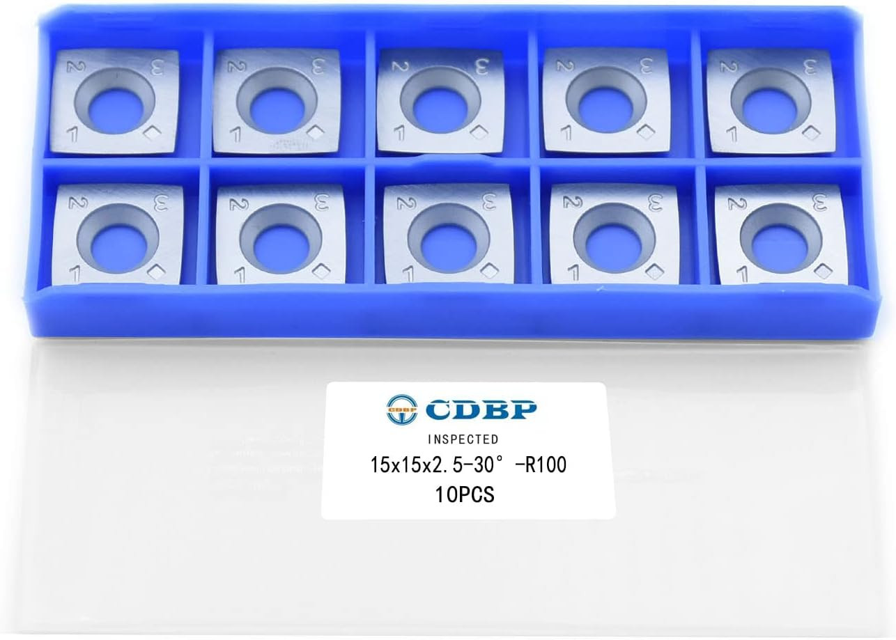 Plaquettes carrées carbure 15 mm avec rayon de tranchant 100 mm à haute résistance