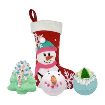 BOMB COSMETICS Christmas Bath Bomb Snowman Gift Set Stocking Festive Pamper Pack Xmas Scent