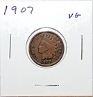 1907 US Indian Head Cent  VG Very Good Free Shipping