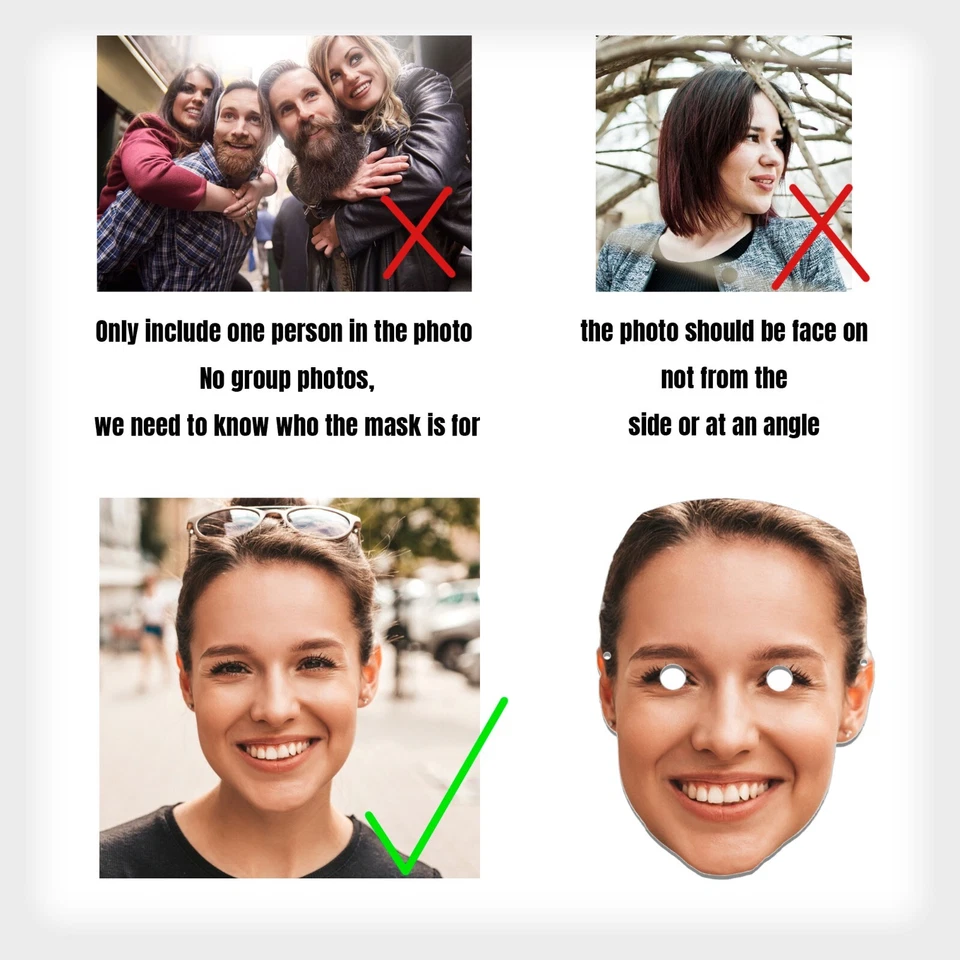 Personalised Photo Face Masks For Stag & Hen Night Decorations Adult Party Games - Image 2 of 4