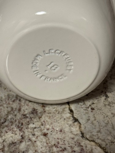 Le Creuset Cast Iron Rice Pot Blanc Shiny White 18cm - Picture 8 of 16