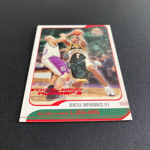 Rashard Lewis 2001-02 Fleer Focus Jersey Edition Numbers /10 Card #71 Sonics Vtg - Picture 2 of 7