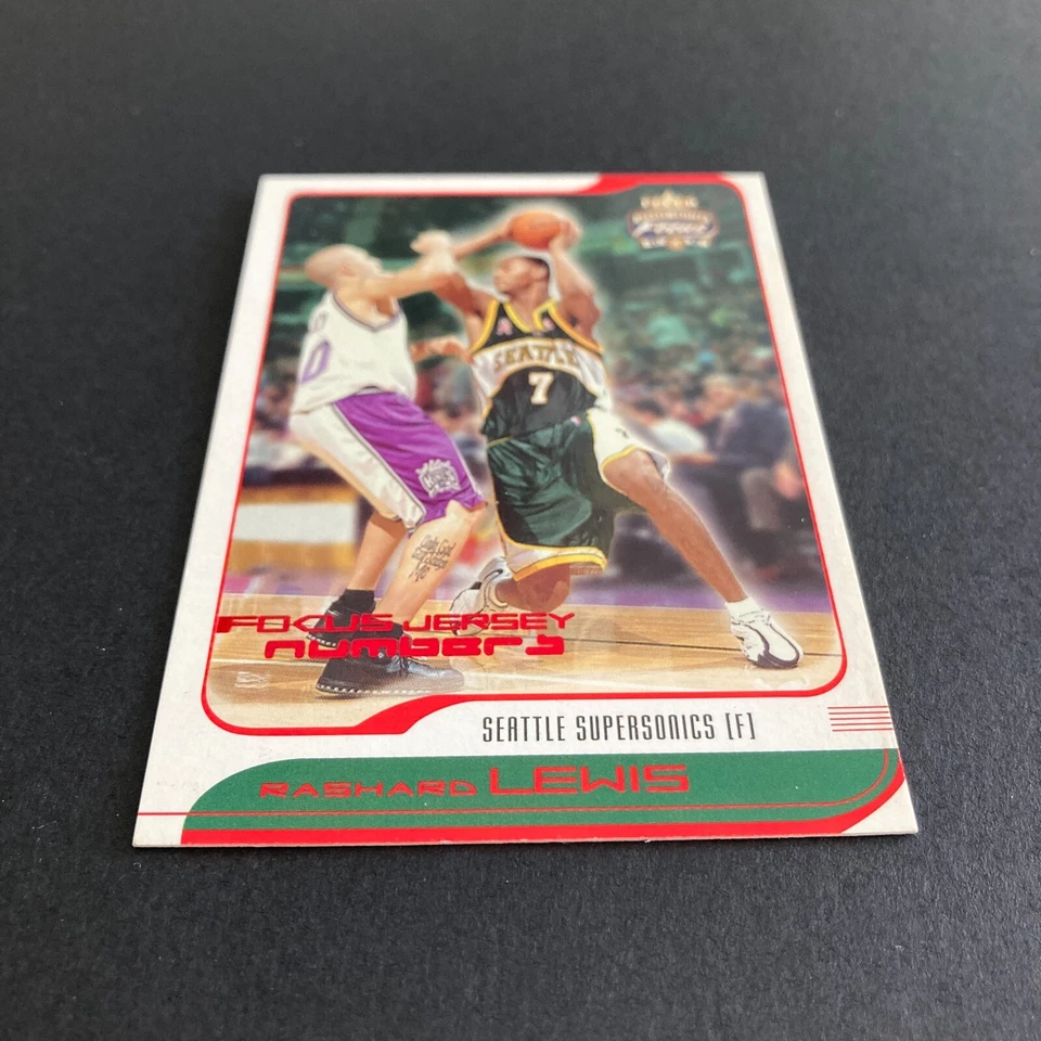 Rashard Lewis 2001-02 Fleer Focus Jersey Edition Numbers /10 Card #71 Sonics Vtg - Image 2 of 4