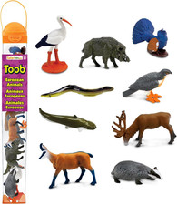 Set of 9 European Animal Toy Figures TOOB Collection Non-Toxic and BPA Free