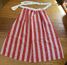 Vintage Long Pinafore Apron Half Skirt Striped Polka Dot 33  Long Cottagecore