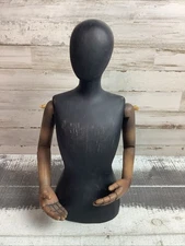 Rare Wooden Mannequin 15" Tall Moveable Arms, Hands and Fingers
