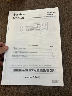 MARANTZ SR-670 Service Manual *Original* SM10