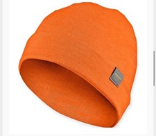 Kids  Beanie Merino Wool Knit Winter Hat for Boys and Girls Hunter Orange