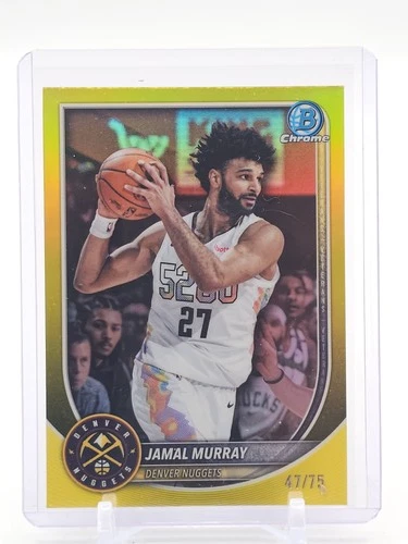 JAMAL MURRAY 2025-26 BOWMAN CHROME YELLOW REFRACTOR /75 #BCV-101 NUGGETS Q4736