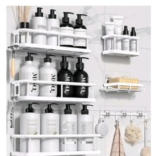 Shower Caddy, 6 Pack Large Capacity Shower Organizer with Soap Holder, 12 Hooks