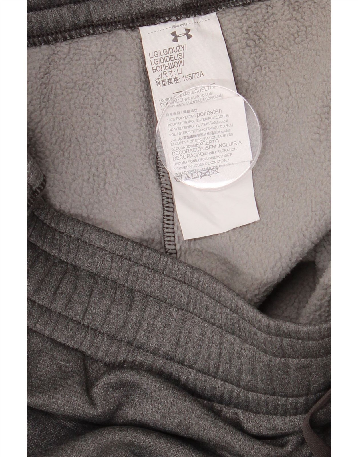 Under Armour Mens Tracksuit Trousers Large  Grey Polyester DL09 thumbnail 3