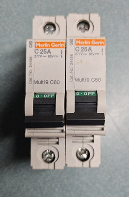 SCHNEIDER ELECTRC/MERLIN GERIN 24436 C25A/277VAC MULTI 9 DIN RAIL MOUNT BREAKER