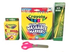 Lot of Kid's School Supplies: Crayola Crayons Markers Ticonderoga Pencils