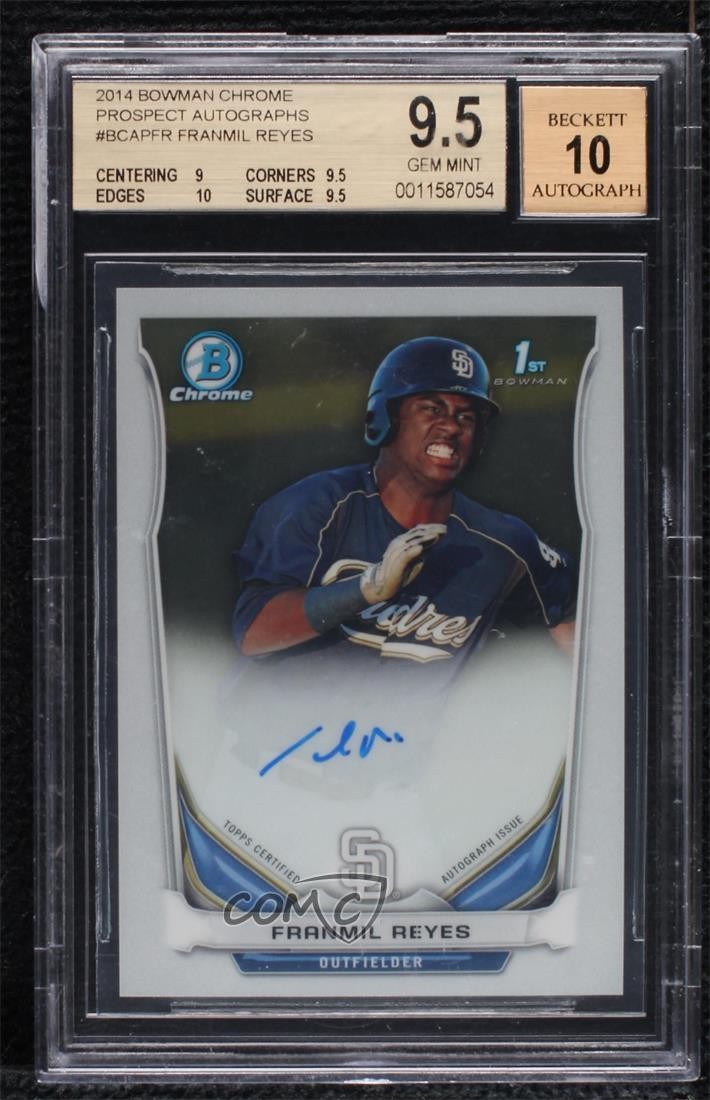 2014 Bowman Chrome Prospect Franmil Reyes #BCAP-FR BGS 9.5 GEM MINT Auto 8at