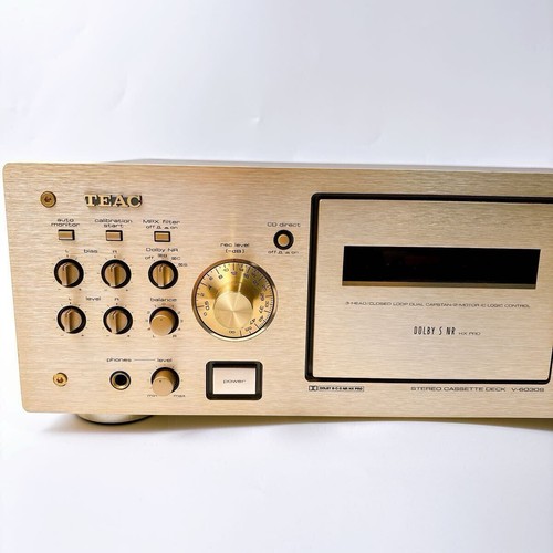 TEAC V-6030S 3 Head Single Cassette Deck Silver Energization Stereo Confirmed - Afbeelding 3 van 11