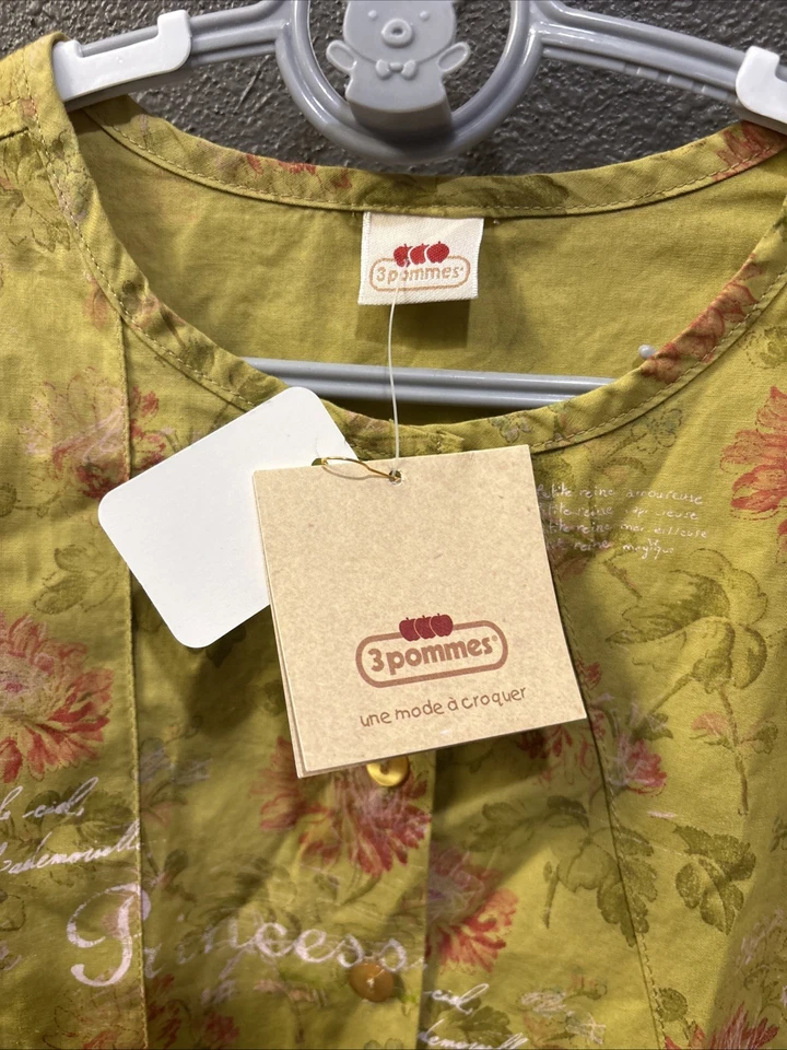 Túnica de algodón verde floral talla 10 3 patatas fritas para niñas nueva con etiquetas Foto 2 de 3