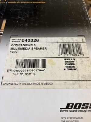 Bose Companion 5 Multimedia Speaker System - Graphite/Silver for