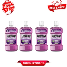 Listerine Total Care Fresh Mint Anticavity Fluoride Mouthwash Oral Care, 4 x 1 L