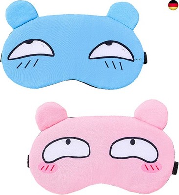 2pcs Nette Cartoon Schlafende Augenmaske Weiche flauschige Abdeckung Augenmaske
