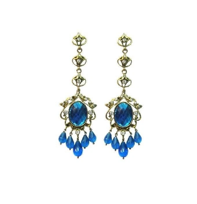 Exquisite viktorianische Edelstein-Ohrhänger: Eine schillernde Anordnung... - Bild 2 von 4