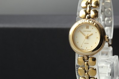 Vintage 1992 Exc+5 Seiko Lucent 1F21-0E40 Gold Roman 21mm Qz Ladies Watch JAPAN