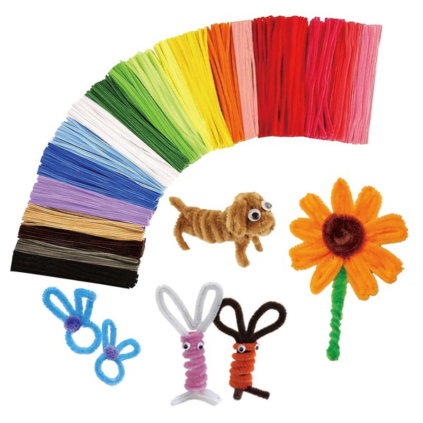 200Stk Pfeifenputzer 30Cm Bunt Zum Basteln DIY Blumen Haus Deko,20 Farben-image