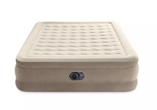 BEIGE - INTEX ULTRA PLUSH 20" QUEEN AIR MATTRESS WITH 120V INTERNAL PUMP