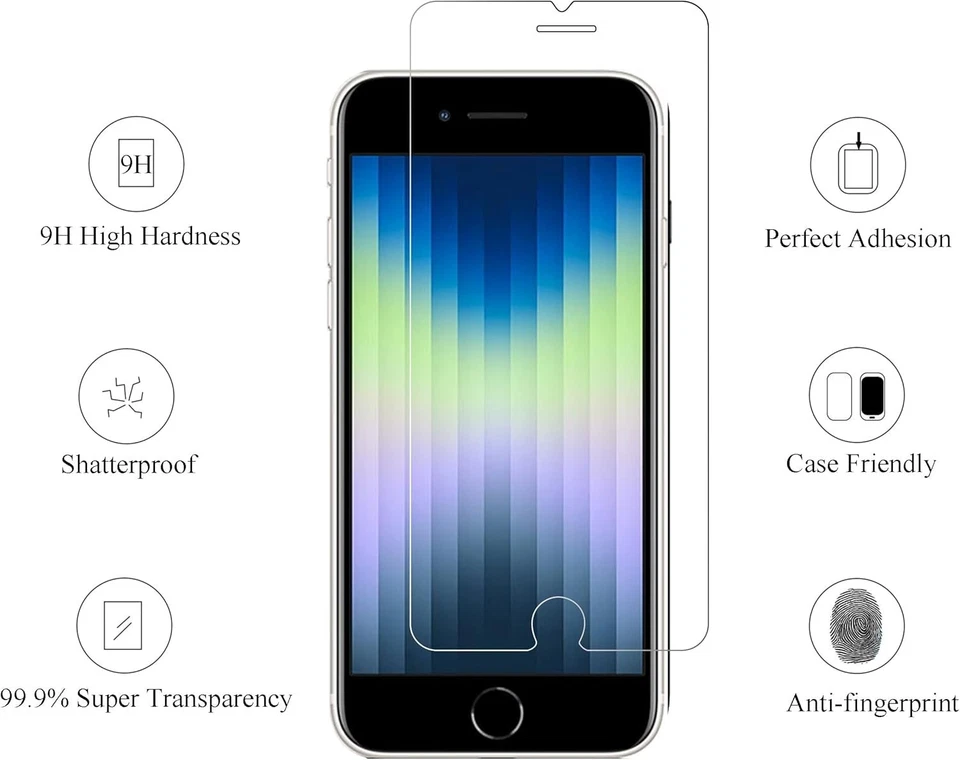 Protector Pantalla Ailun Compatible para iPhone SE 2020 2º/2022 3º Transparente  Foto 2 de 4
