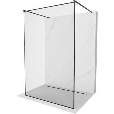 Mexen Kioto 110x200cm Freistehende Duschwand, Schwarz-Design, 8mm Glas