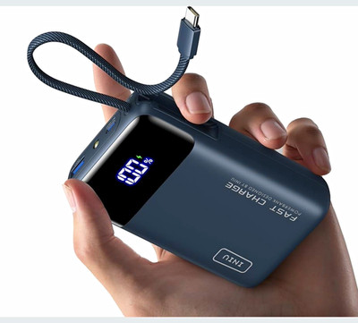 INIU 20000mAh Power Bank 45W Fast Charge Built-In Braided USB-C Blue