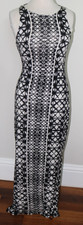 Women's Dress Mossimo Diamond Black, Gray & White Sleeveless Maxi Dress Size S