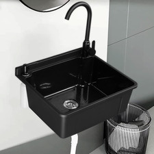 9-Gallon Wall-Mounted Utility Sink with Faucet for Laundry Garage