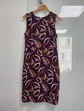 Ann Taylor Burgundy Bold Geometric Print Sheath Dress Size 6P Black Pink *FLAW