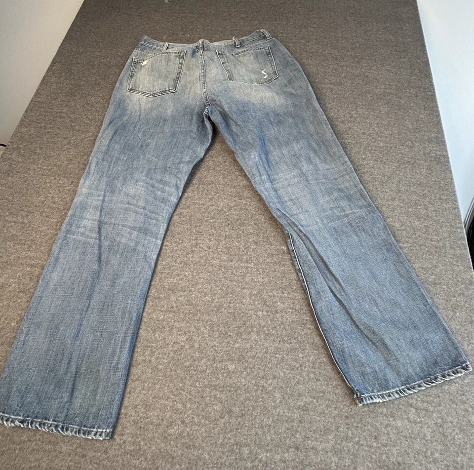 Jeans Daniel Cremieux Hombres 36x32 Calce Relajado Pierna Recta Denim Rasgado Distress Foto 3 de 4