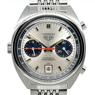 Heuer Carrera Caliber 11 Chronograph Automatic Date Edelstahl Edelstahlband 1971