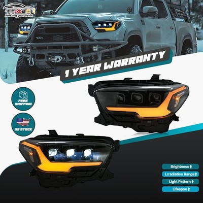 2x Led DRL Headlights For Toyota Tacoma 2016-2022 Front Lamps Start-up Animation