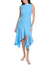 Oscar De La Renta Tiered Hem Wool-Blend Midi Dress Women's