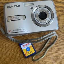 Pentax Optio E40 8.1MP Digital Camera Optical Zoom Silver Tested Working *read