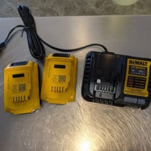 DeWalt battery pack. Includes 2 20v lithium-ion batteries (2ah) + charger.
