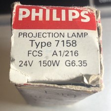 Philips Type 7158 Projector Lamp FCS Bulb 24V 150W FCS A1/216 Clear G6.35 Bi Pin