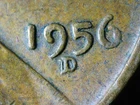 1956-D/D FS-501-Lincoln Wheat Cent -RPM #001 - Repunched Mint Mark  Variety XF