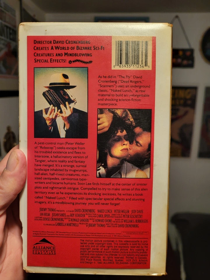 Naked Lunch VHS (1991) David Cronenberg Cult Horror Film (Rare OOP)  - Image 2 of 4