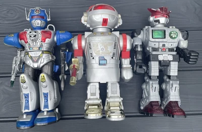 Vintage 1980s 1990s Robot Toy Lot 15” Battery Operated Retro Space Robots Sci Fi - Image 1 of 4